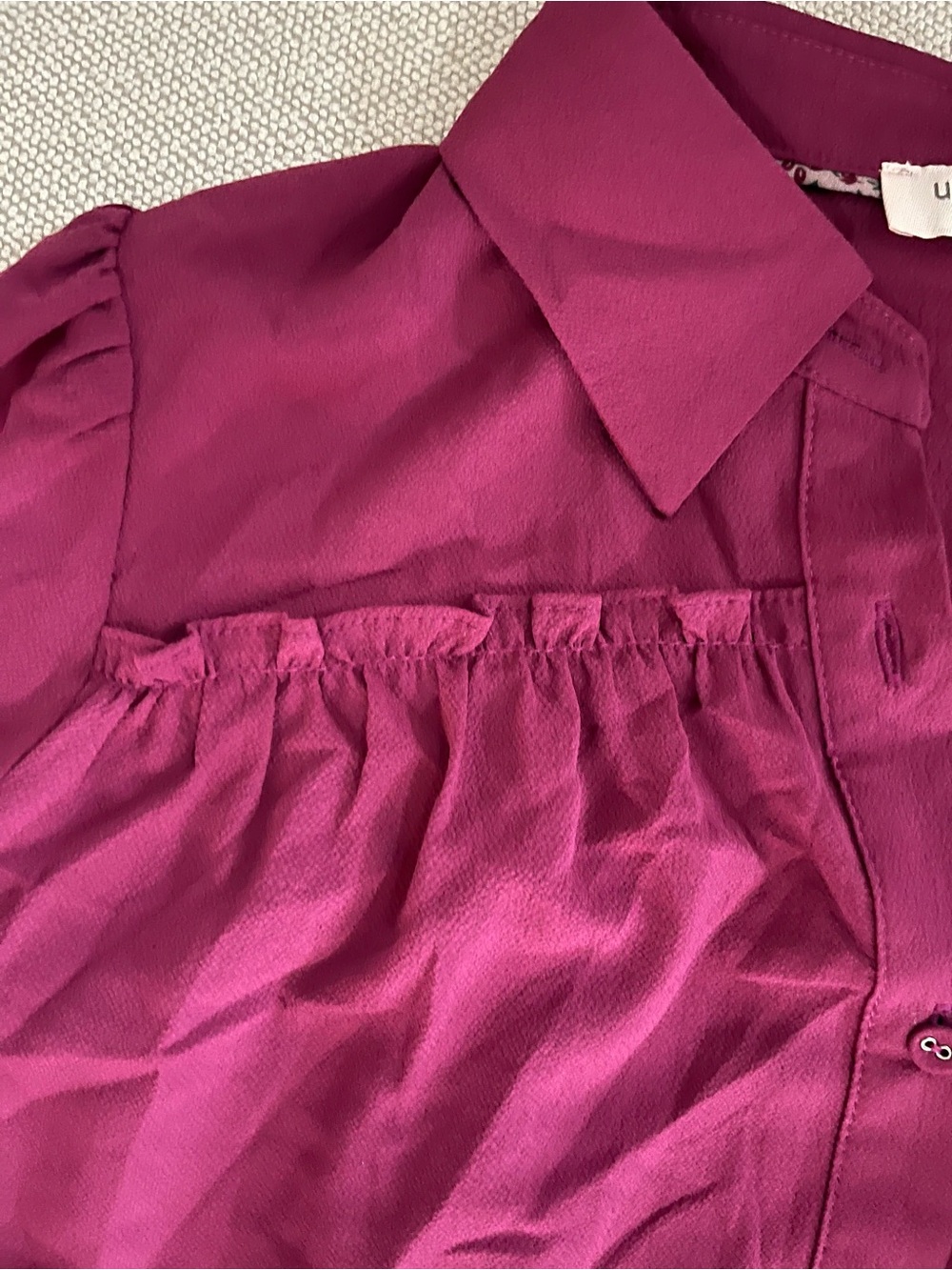 Women’s Umgee Raspberry Button Down Blouse top - Picture 4 of 11